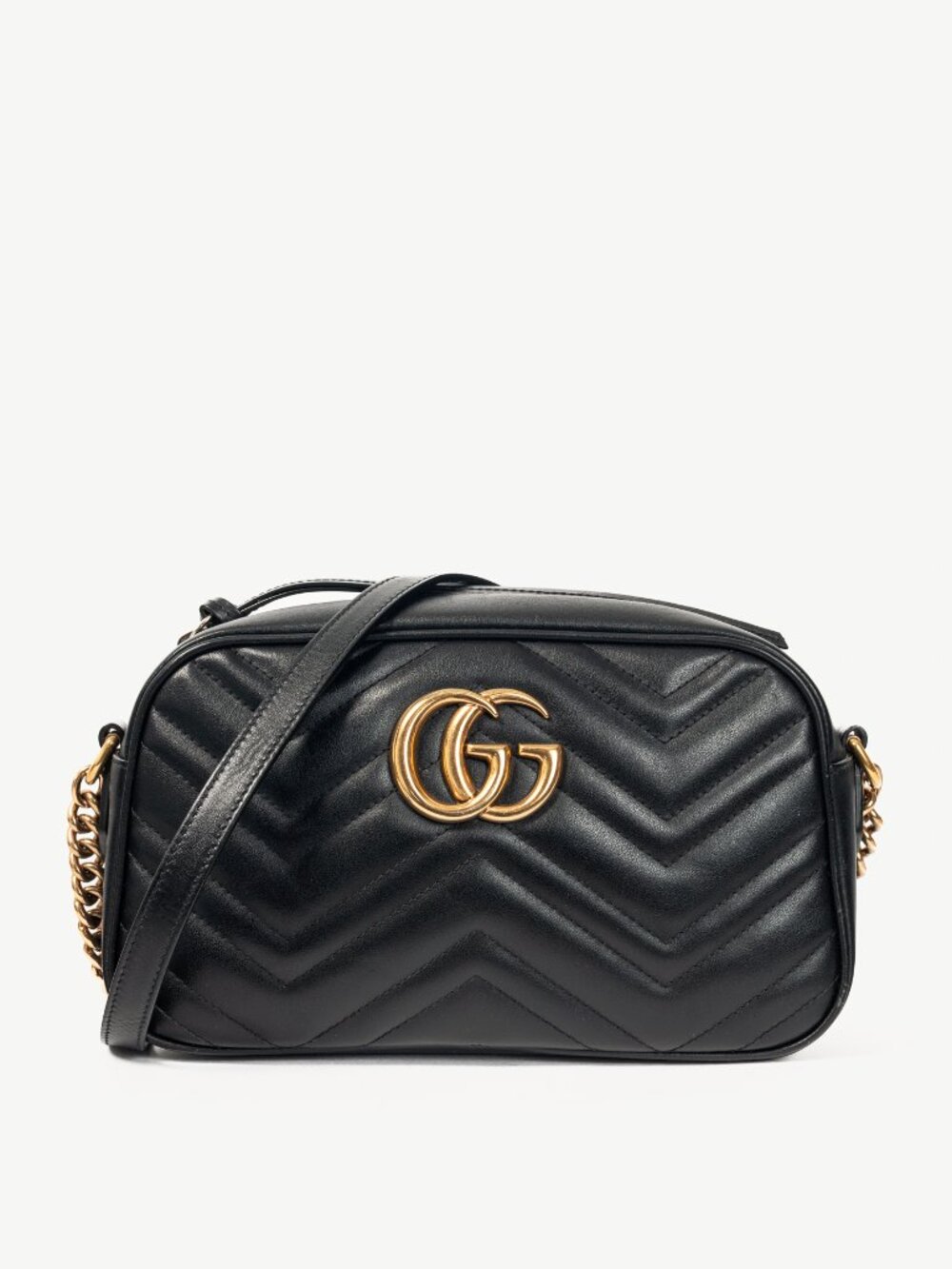 Gucci GG Marmont Small Black Matelassé Shoulder Bag